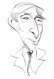 John Updike - caricature by Neale Osborne